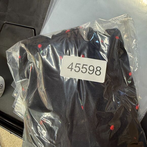 AFRM Dress Women M Medium Black Cherry Print Maxi Long V-Neck Lined Sleeveless - Picture 8 of 8